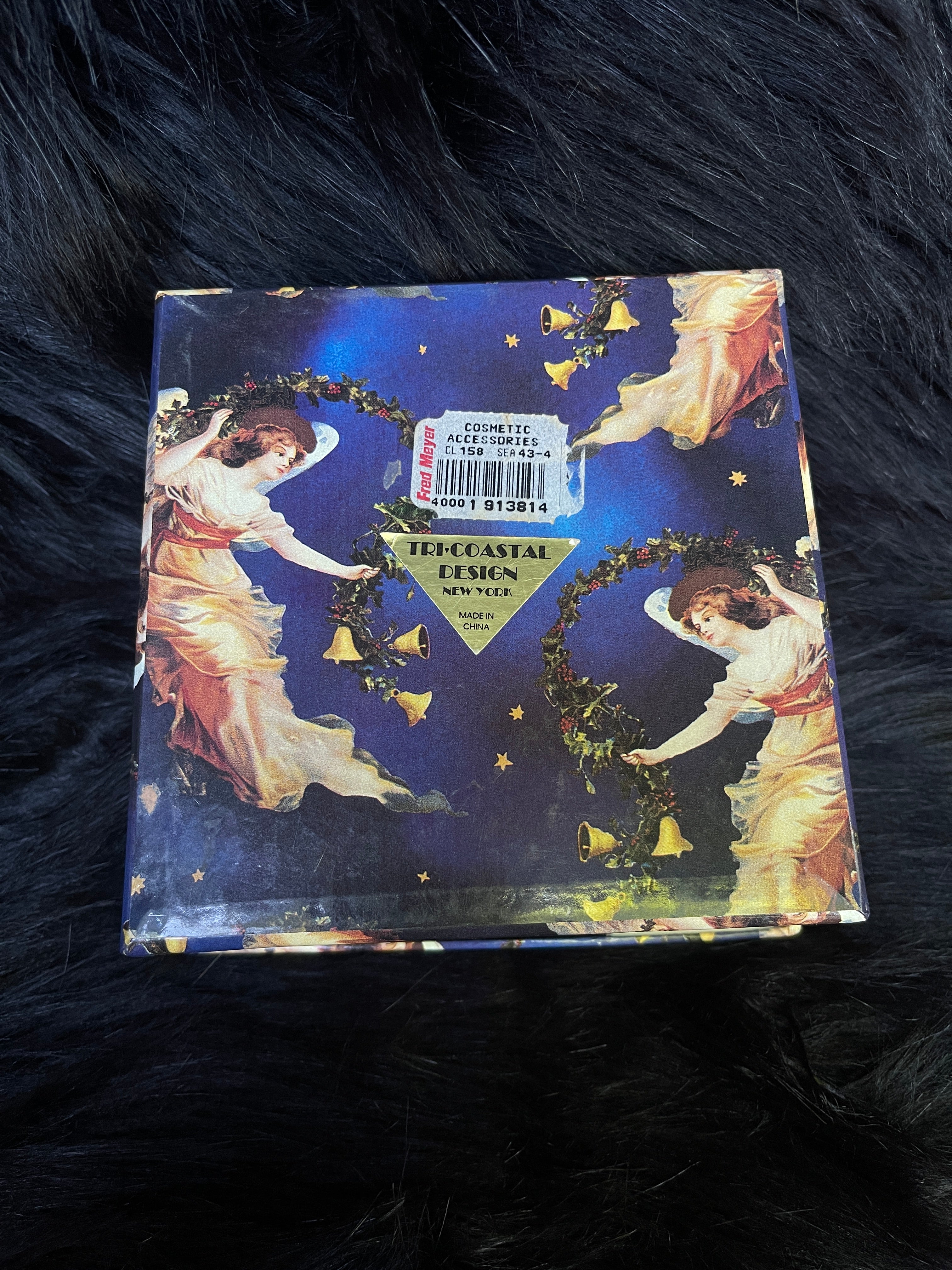 Set of 3 Vintage Blue Celestial Star Angel Nesting Boxes