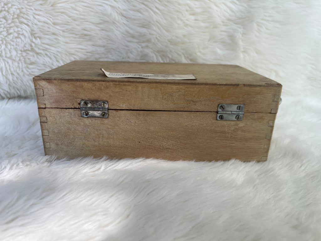 Vintage "Erbco Opticals" Microscope & Wood Box / Parts