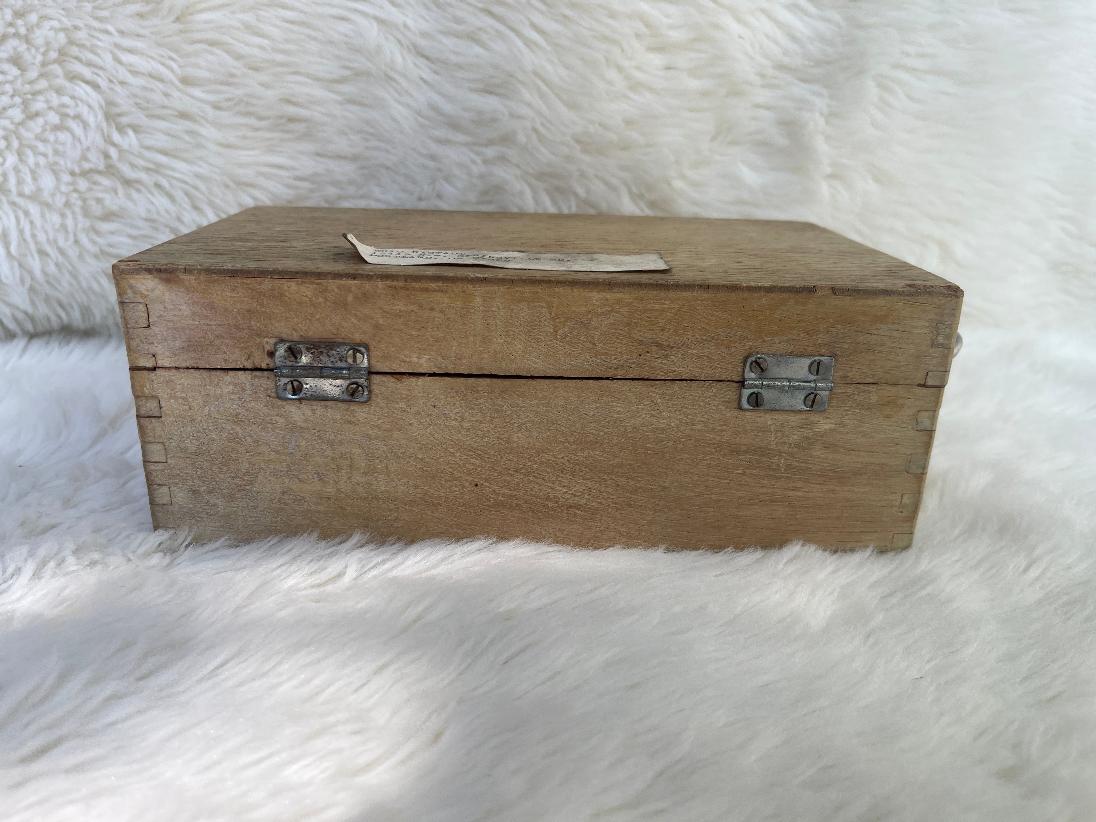 Vintage "Erbco Opticals" Microscope & Wood Box / Parts