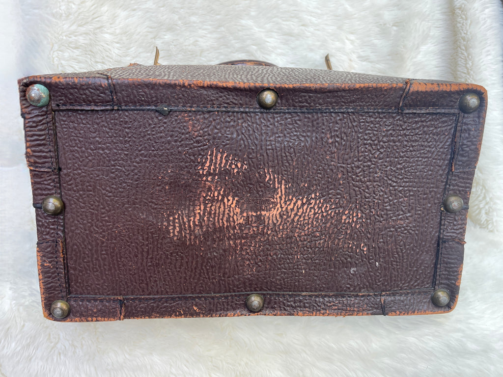 Vintage Brown Leather Medical Doctor Apothecary Bag