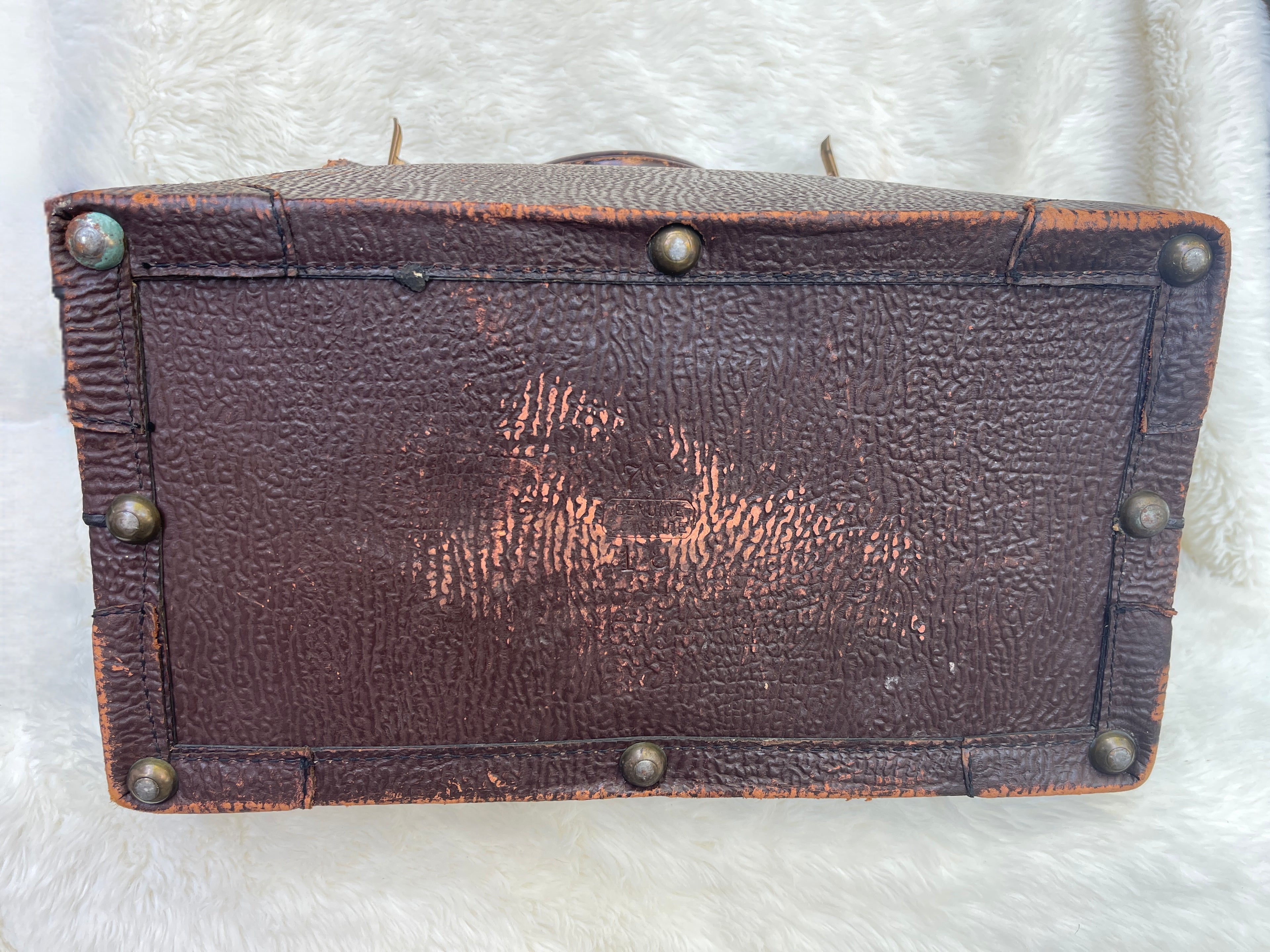 Vintage Brown Leather Medical Doctor Apothecary Bag