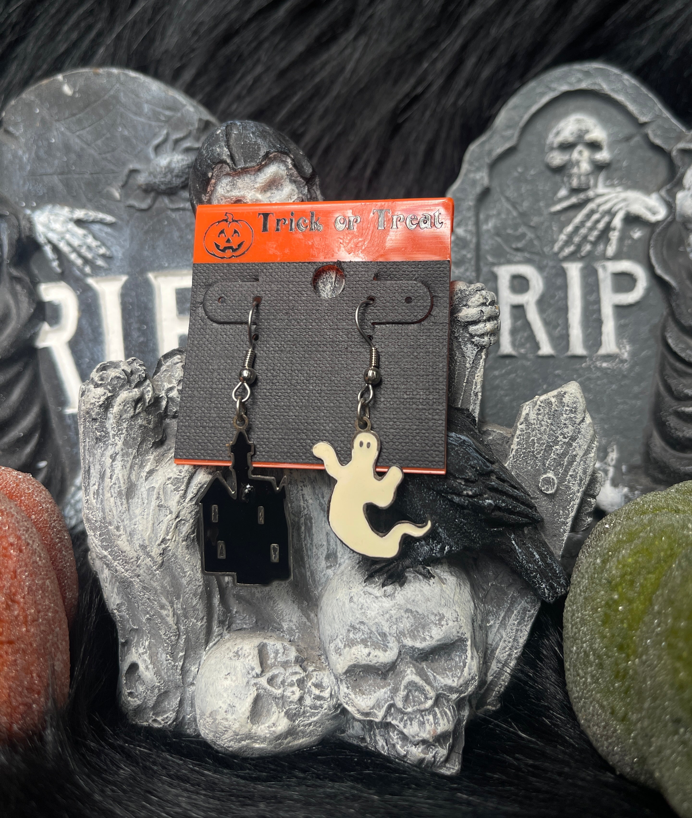 Vintage Haunted House Ghost Earrings