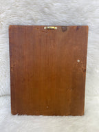 Vintage Hand Painted Carved Wood Iris Flower Plaque