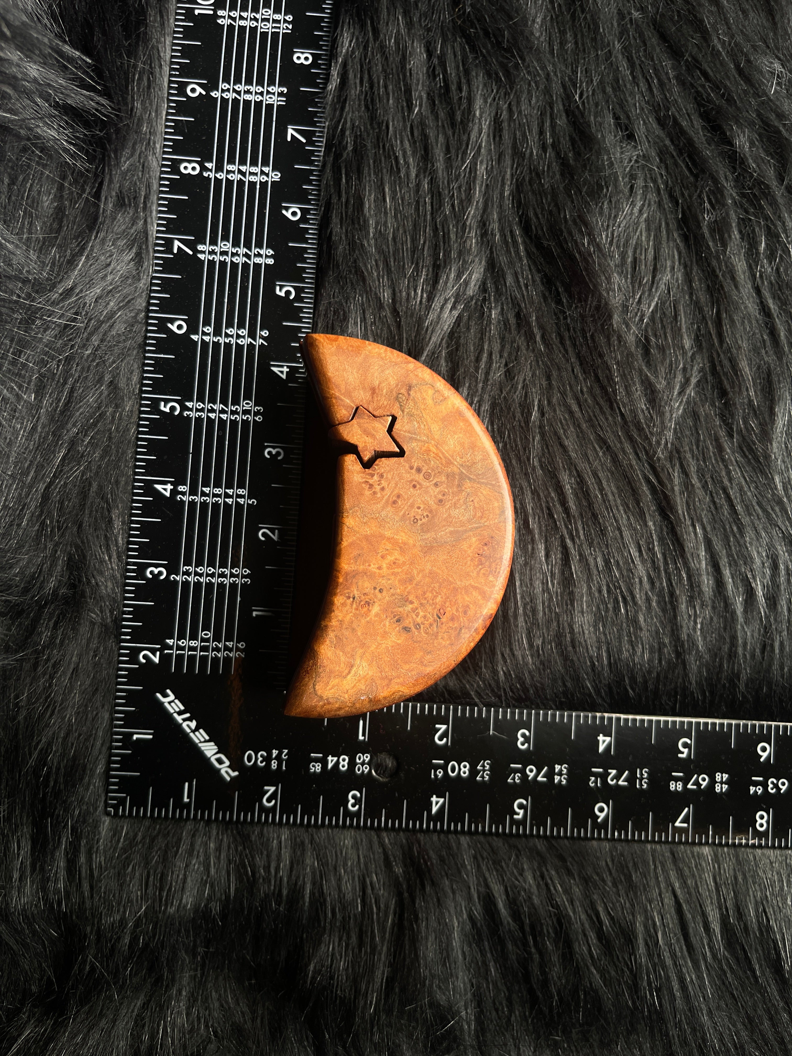 Vintage Signed Paul Yacoe Wood Moon Star Celestial Puzzle Storage Box