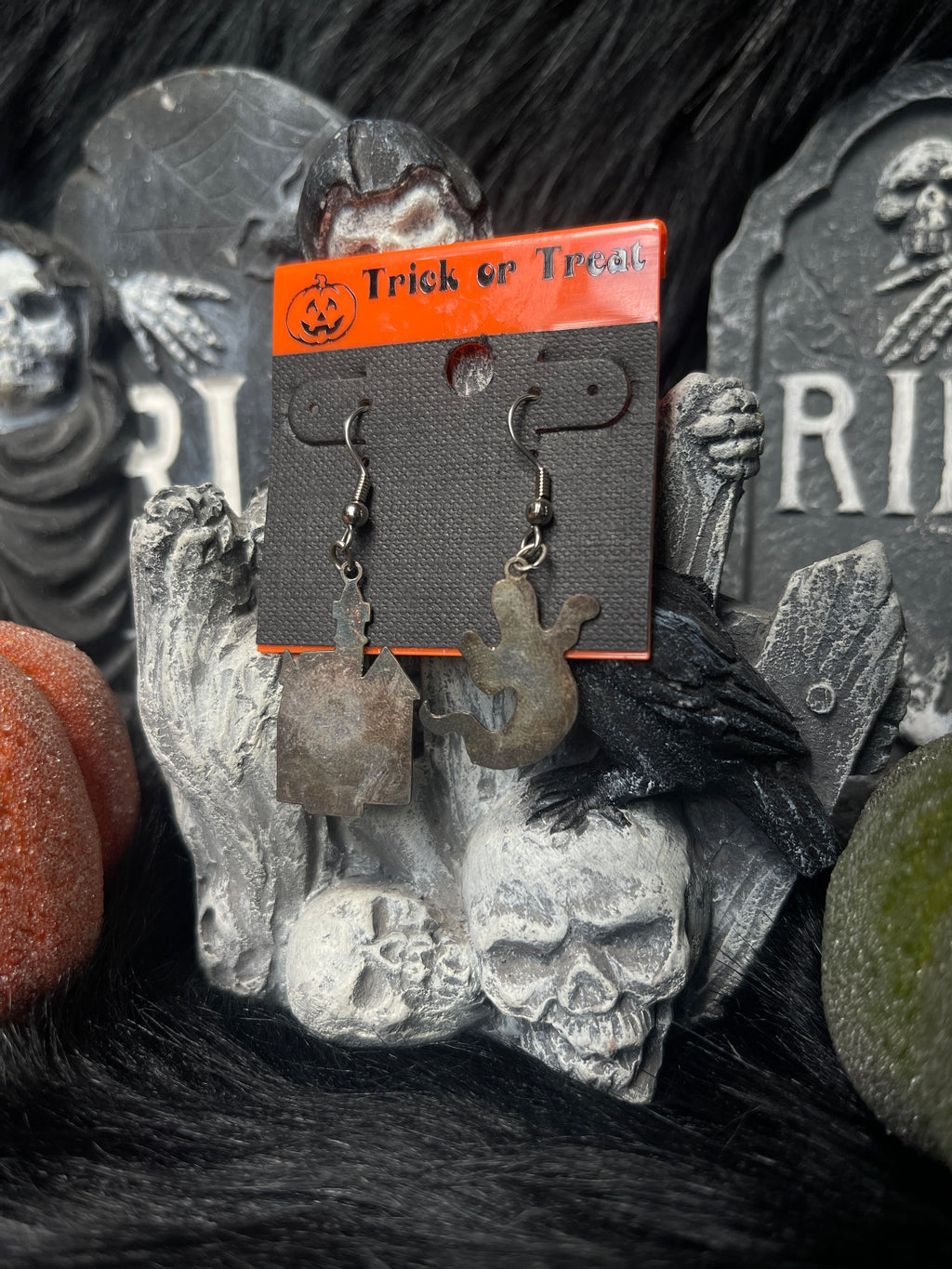 Vintage Haunted House Ghost Earrings