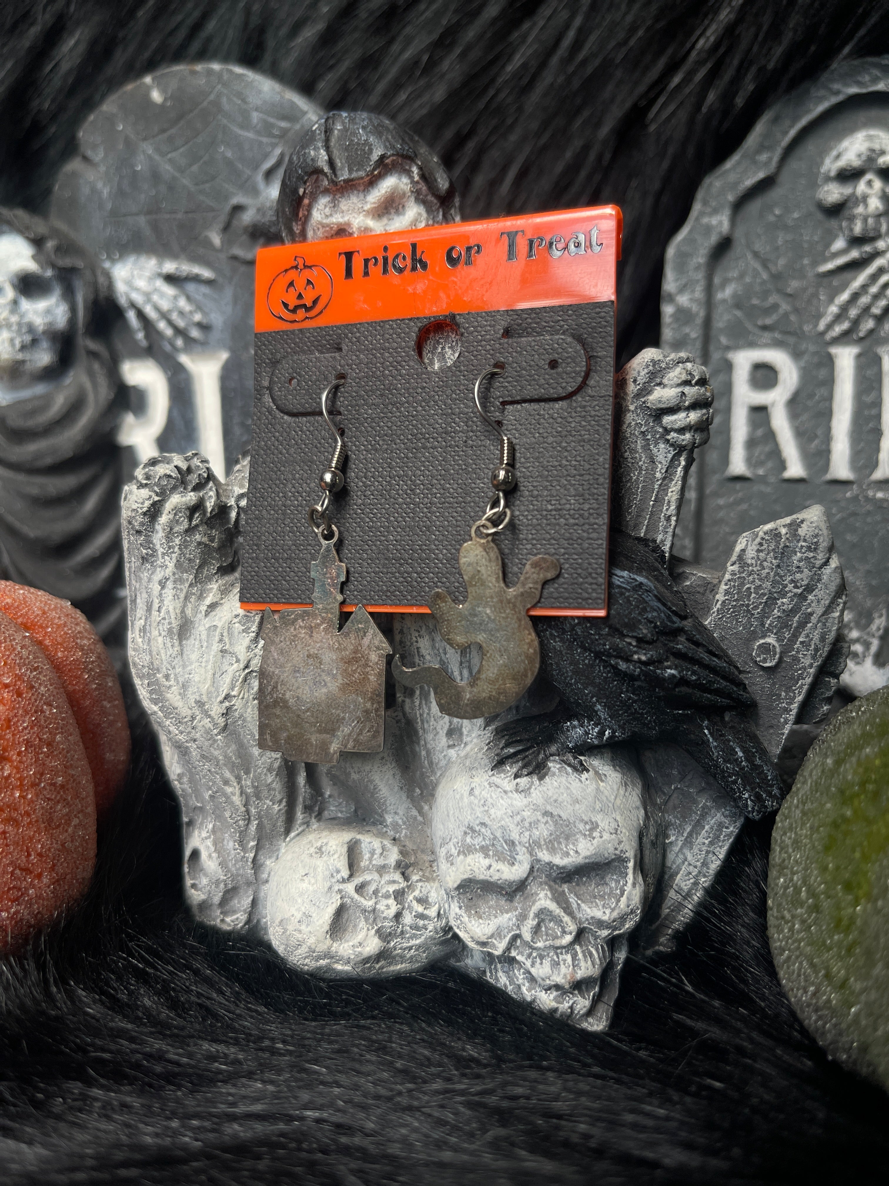 Vintage Haunted House Ghost Earrings