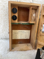Vintage "Erbco Opticals" Microscope & Wood Box / Parts