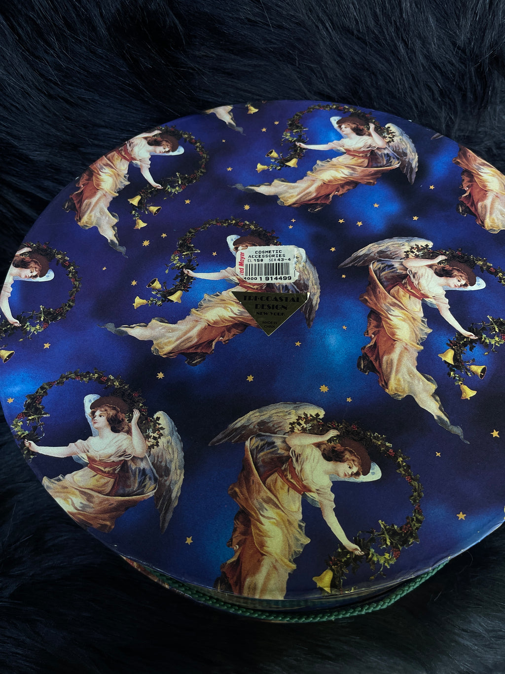 Set of 3 Vintage Blue Celestial Star Angel Nesting Boxes