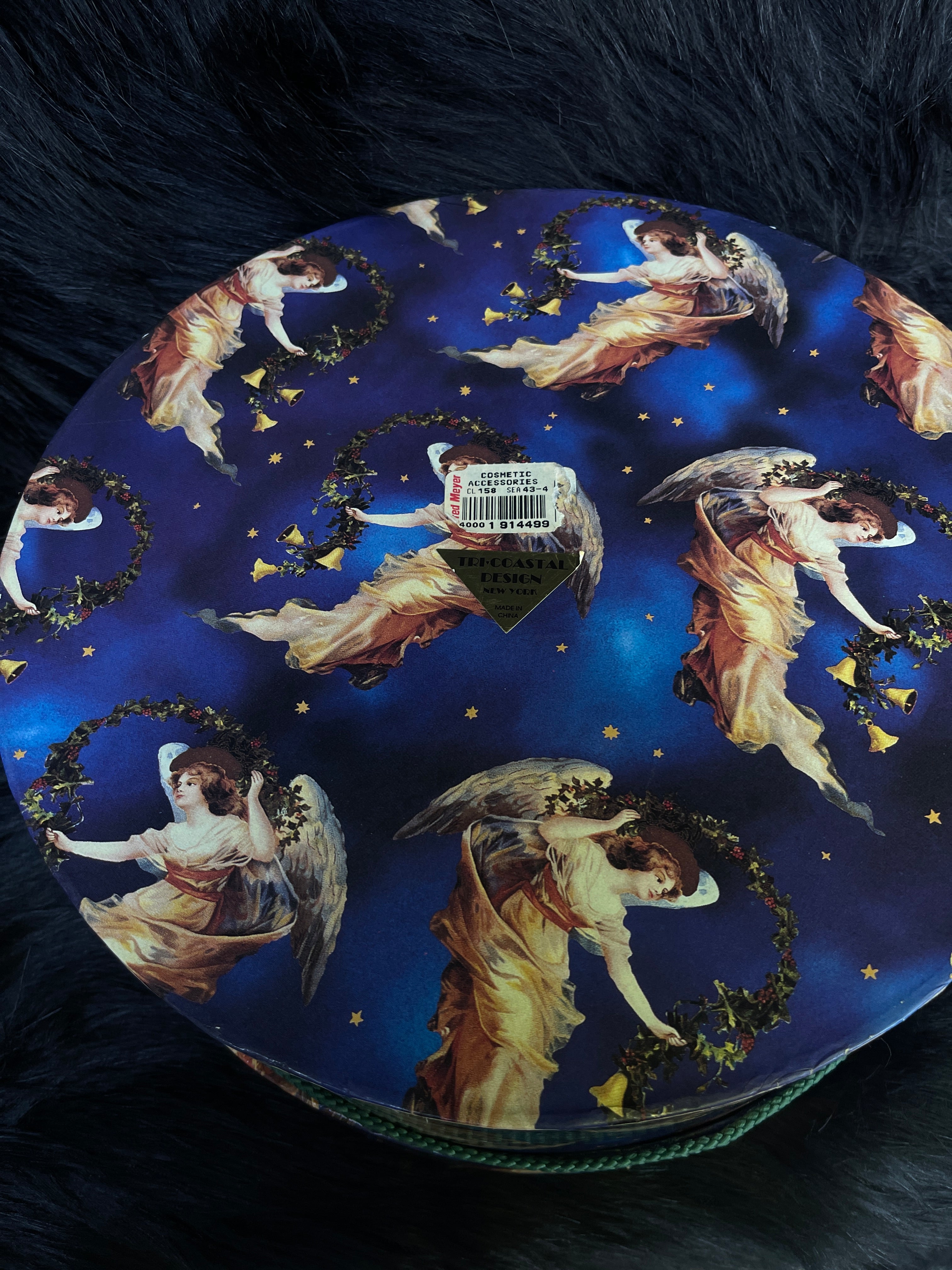 Set of 3 Vintage Blue Celestial Star Angel Nesting Boxes