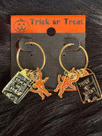 Vintage Devil Trick or Treat Bag Earrings