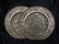 Vintage *Pair* Embossed Brass Nautical Sail Ship Wall Hangings