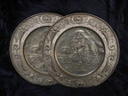 Vintage *Pair* Embossed Brass Nautical Sail Ship Wall Hangings
