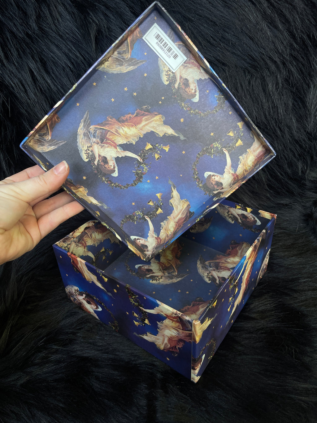 Set of 3 Vintage Blue Celestial Star Angel Nesting Boxes