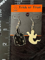 Vintage Haunted House Ghost Earrings