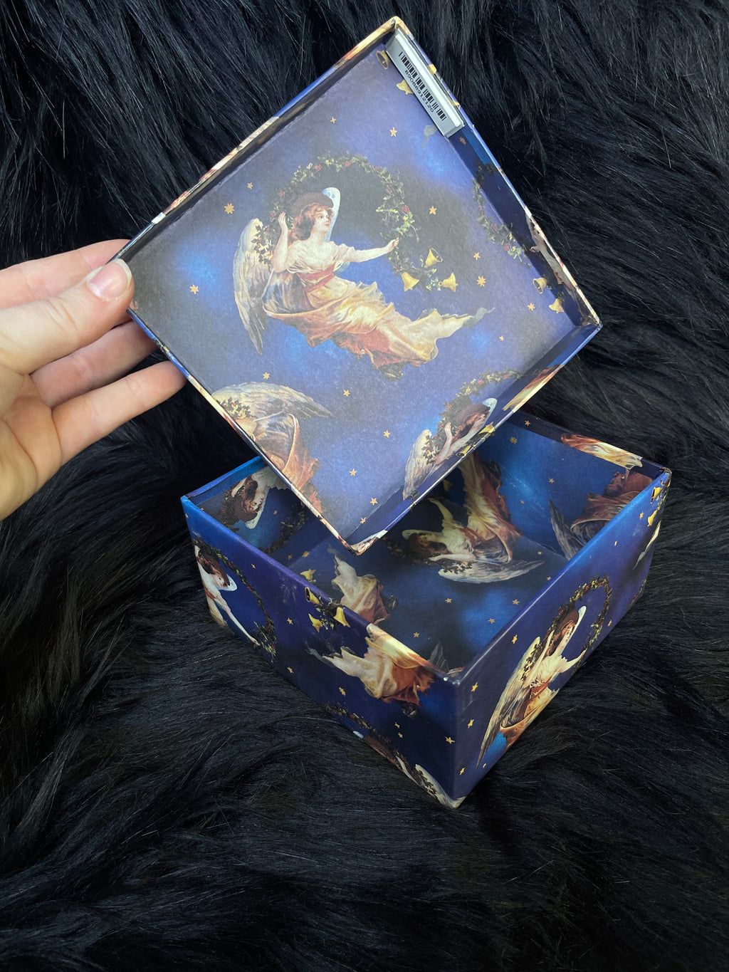 Set of 3 Vintage Blue Celestial Star Angel Nesting Boxes
