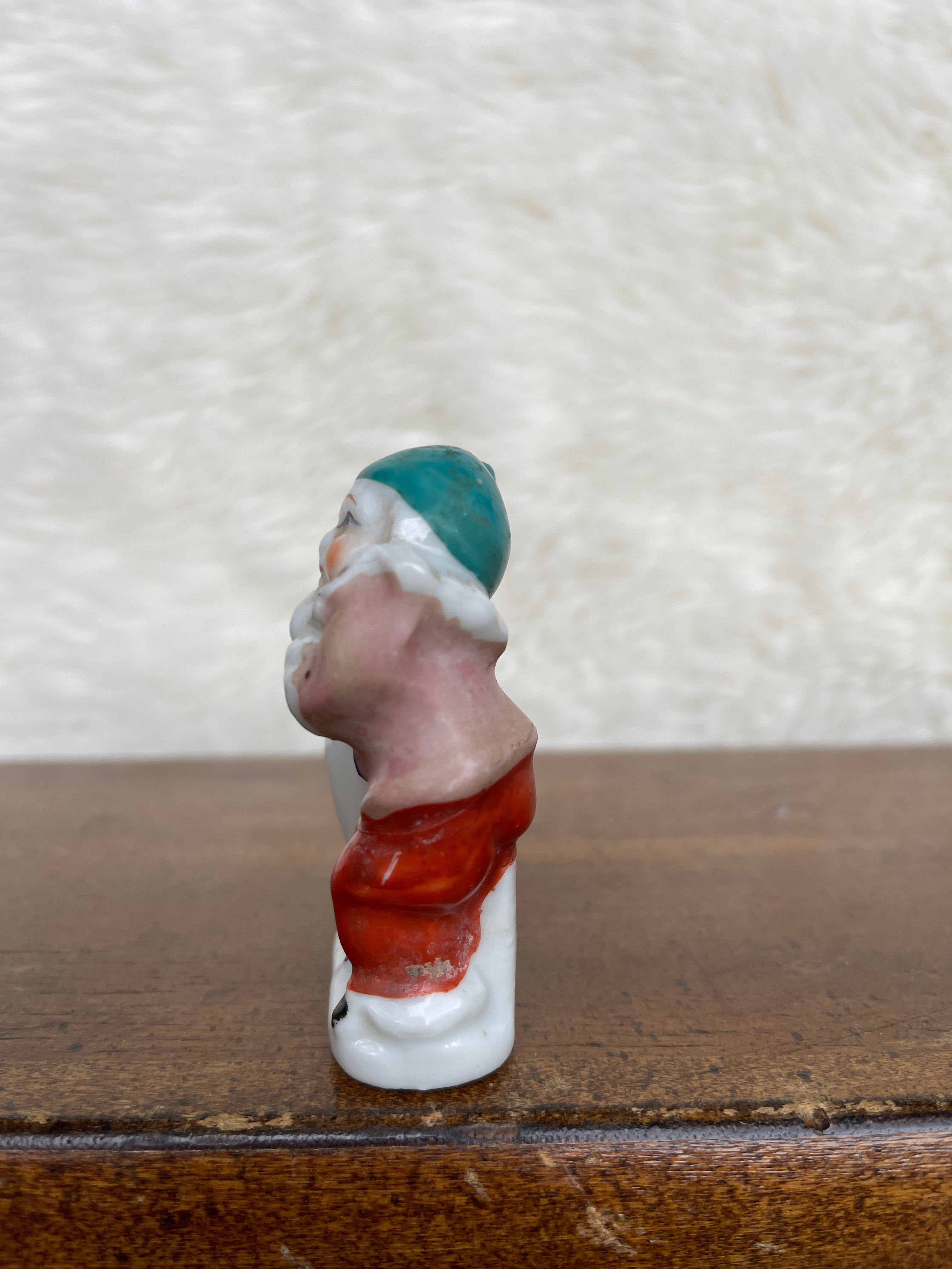 Vintage Mini Porcelain Clown Jester Bud Vase Trinket