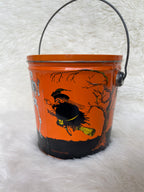 1982 “General Can” Metal Lidded Halloween Skeleton Witch Ghost Haunted House Bucket