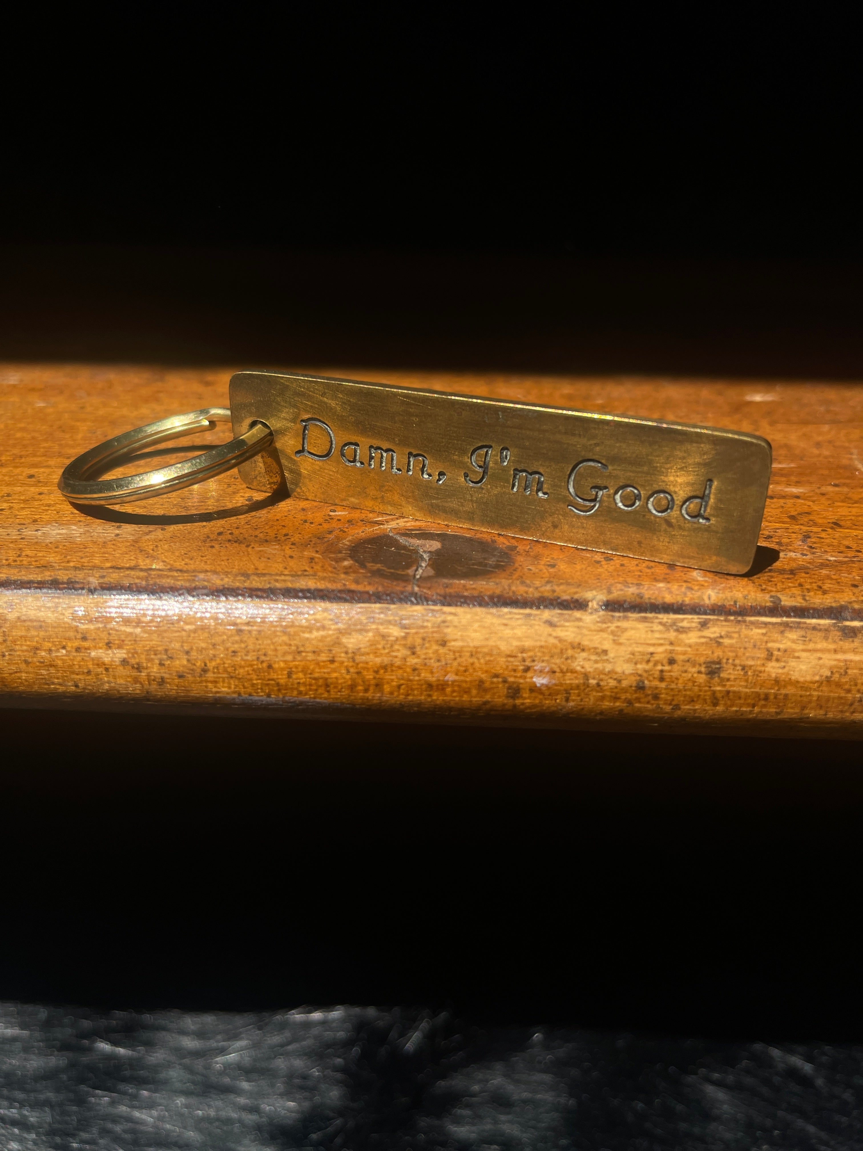 Vintage Universal Brass “Damn, I’m Good” Key Chain