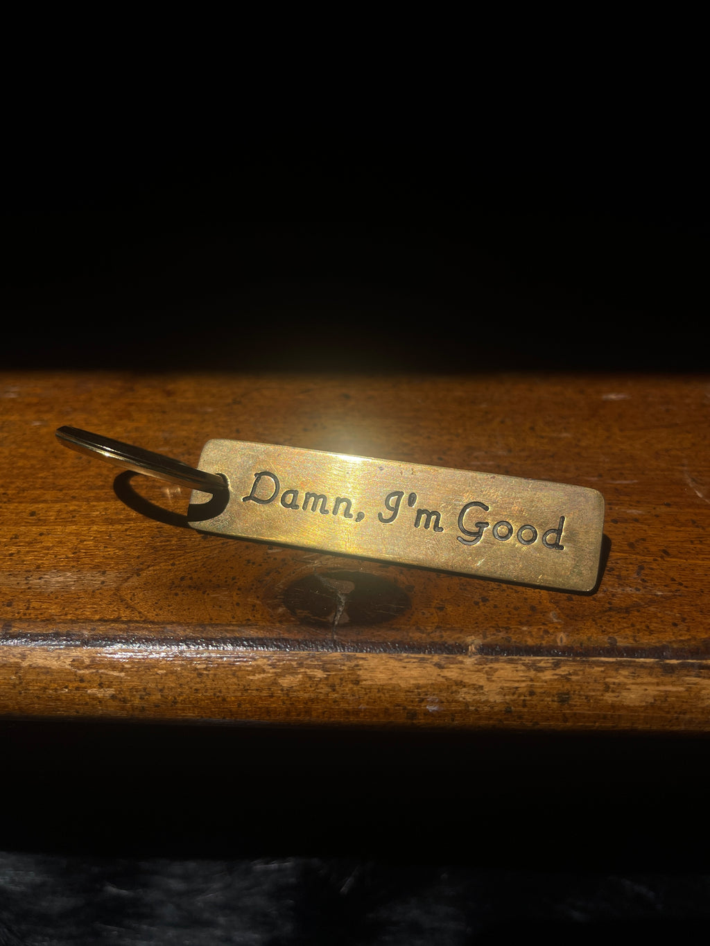 Vintage Universal Brass “Damn, I’m Good” Key Chain
