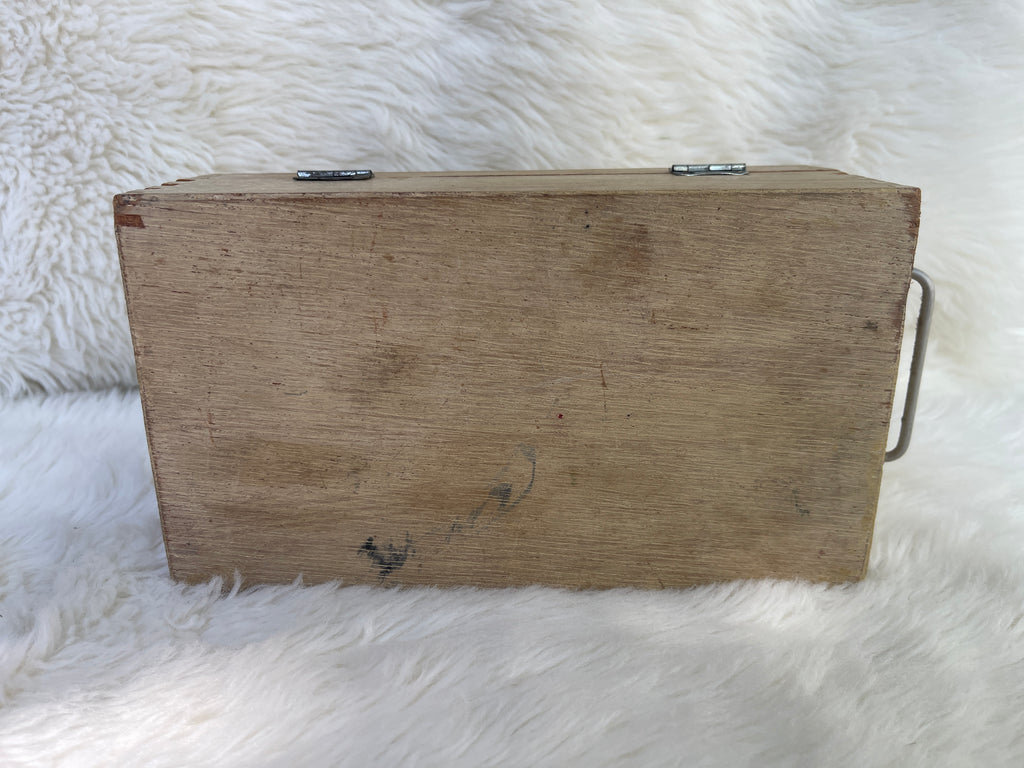 Vintage "Erbco Opticals" Microscope & Wood Box / Parts