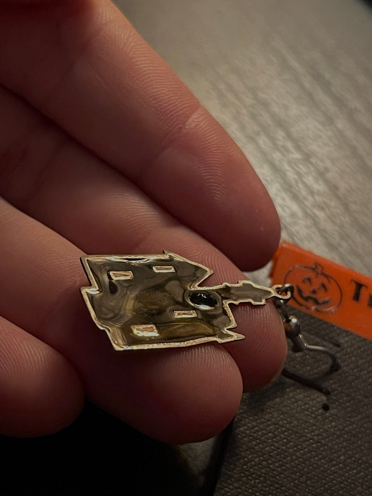 Vintage Haunted House Ghost Earrings