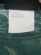 Vintage Size M 3/4 Sleeve Green Celestial Sun Moon Star "SWAT" Top