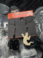 Vintage Haunted House Ghost Earrings