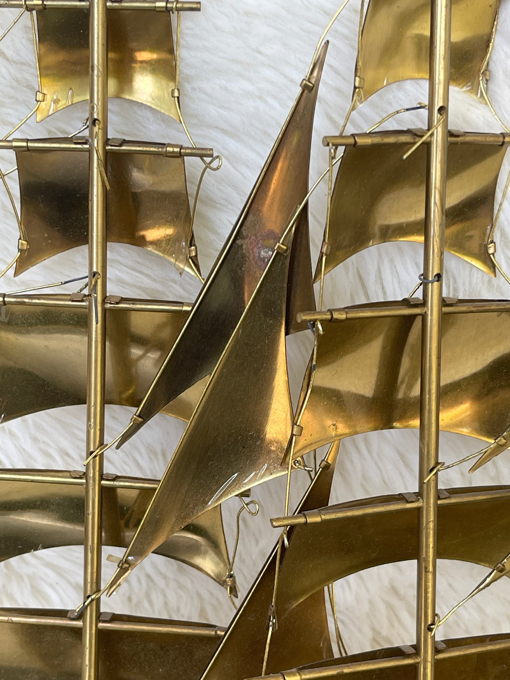 Vintage Brass Nautical Sail Ship Wall Hanging
