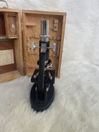 Vintage "Erbco Opticals" Microscope & Wood Box / Parts