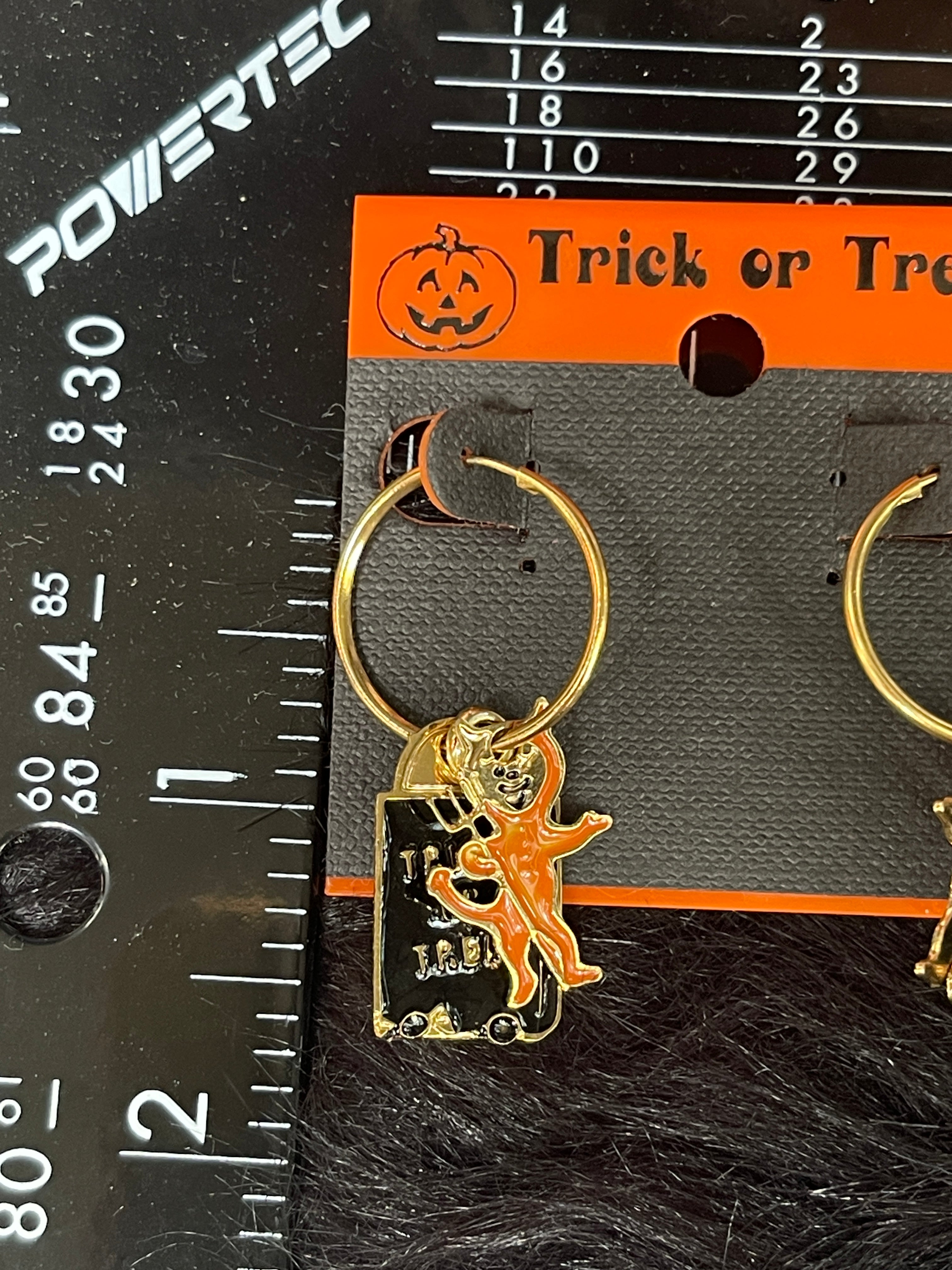 Vintage Devil Trick or Treat Bag Earrings