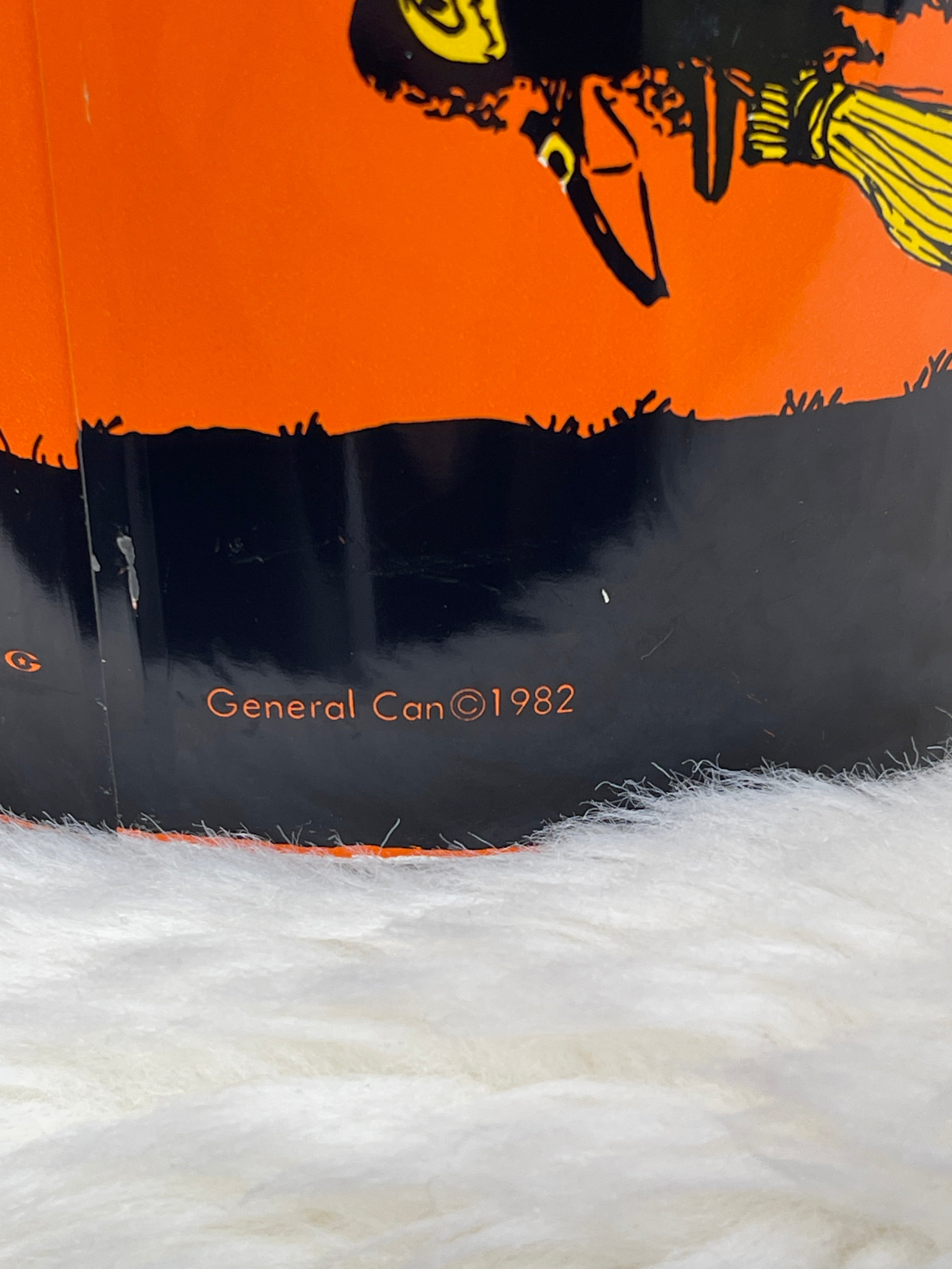1982 “General Can” Metal Lidded Halloween Skeleton Witch Ghost Haunted House Bucket