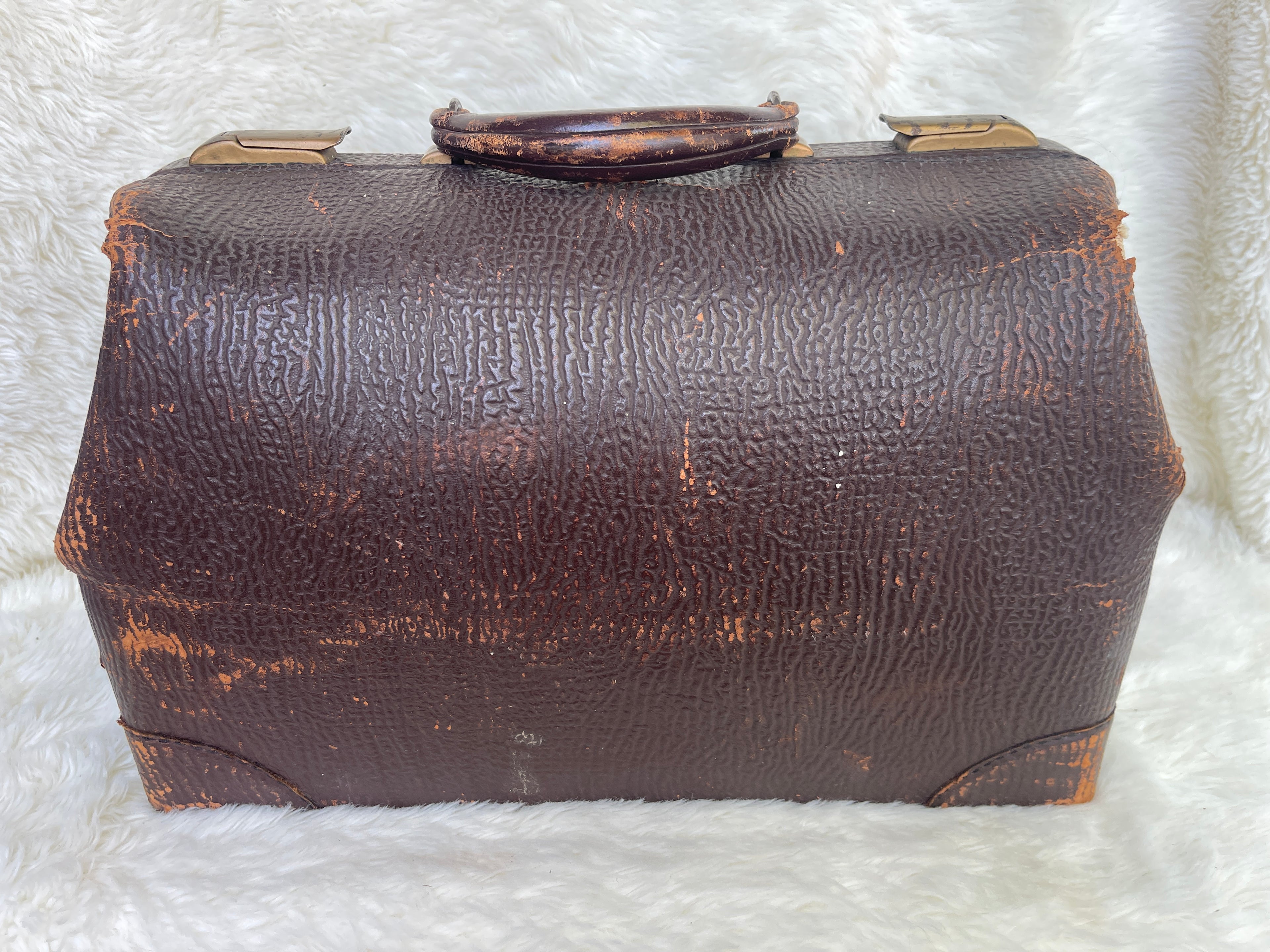 Vintage Brown Leather Medical Doctor Apothecary Bag