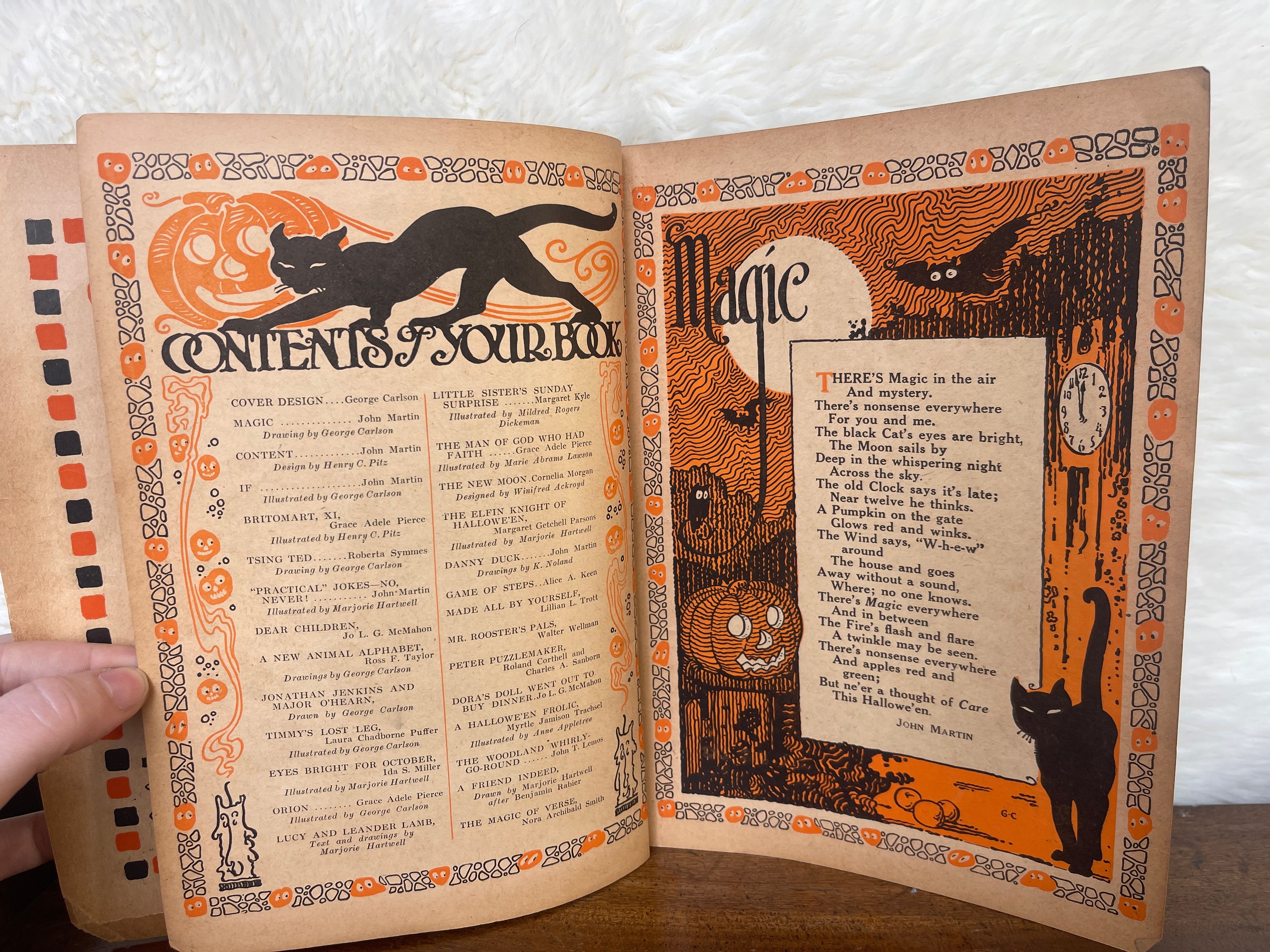 Antique 1923 October Halloween "John Martin's Book: The Child's Magazine"