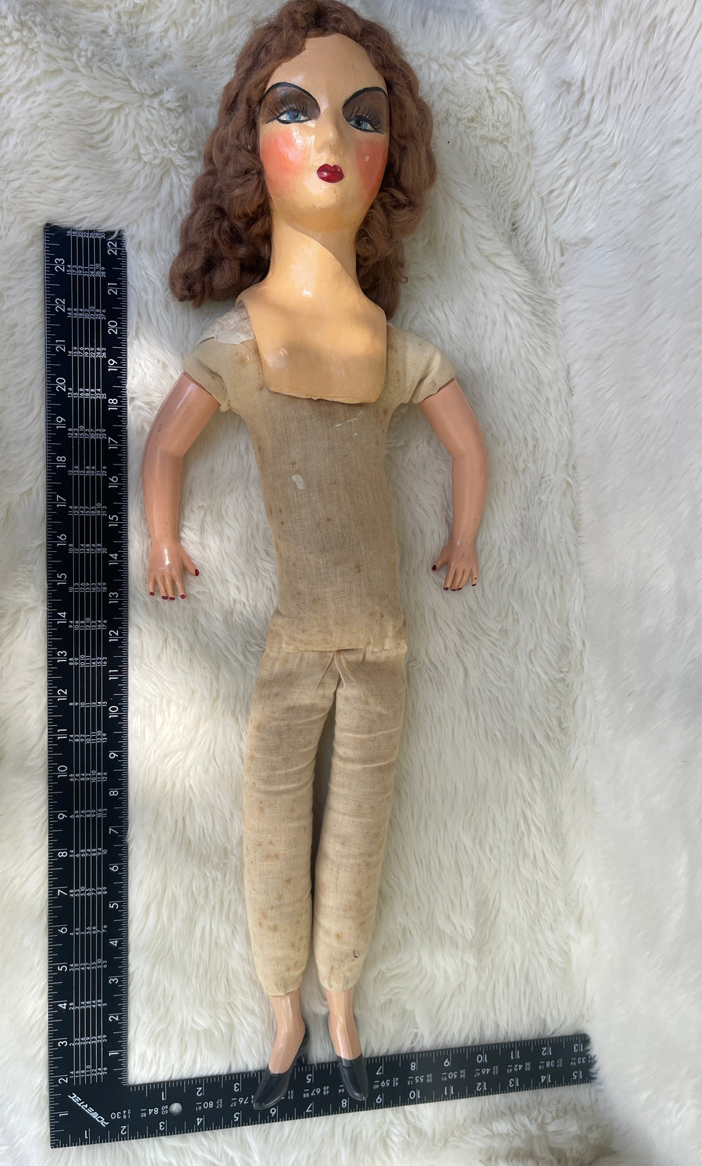 Antique French Boudoir Make Up Composition Doll