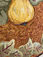 Vintage Circular Wool Hand Hooked Pear Wall Hanging